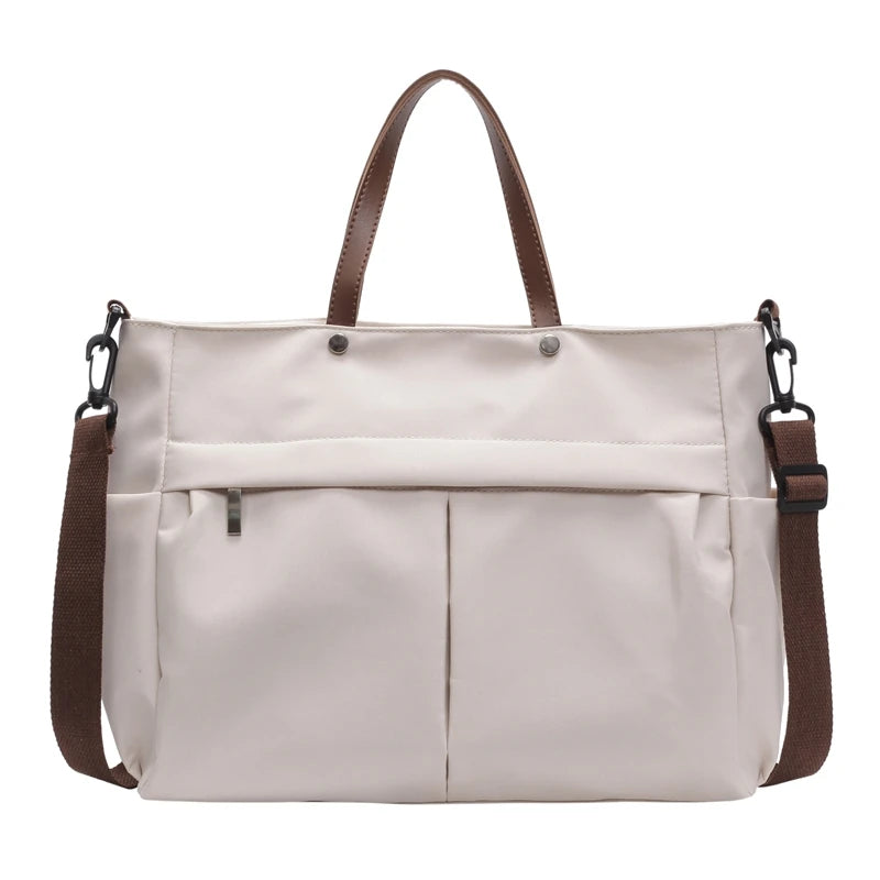 Stylish Nylon Tote Bag for Women – A4 Laptop Shoulder Bag, Designer Briefcase for Students & Commuters"