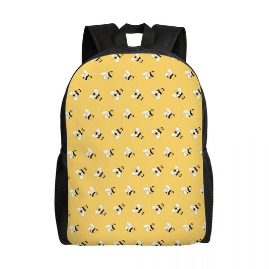 Benutzerdefinierter Cartoon-Bienen-Rucksack – Wasserdichte Schul- und Collegetasche für Damen und Herren | Lustiger Bücherrucksack mit Tiermuster und viel Stil