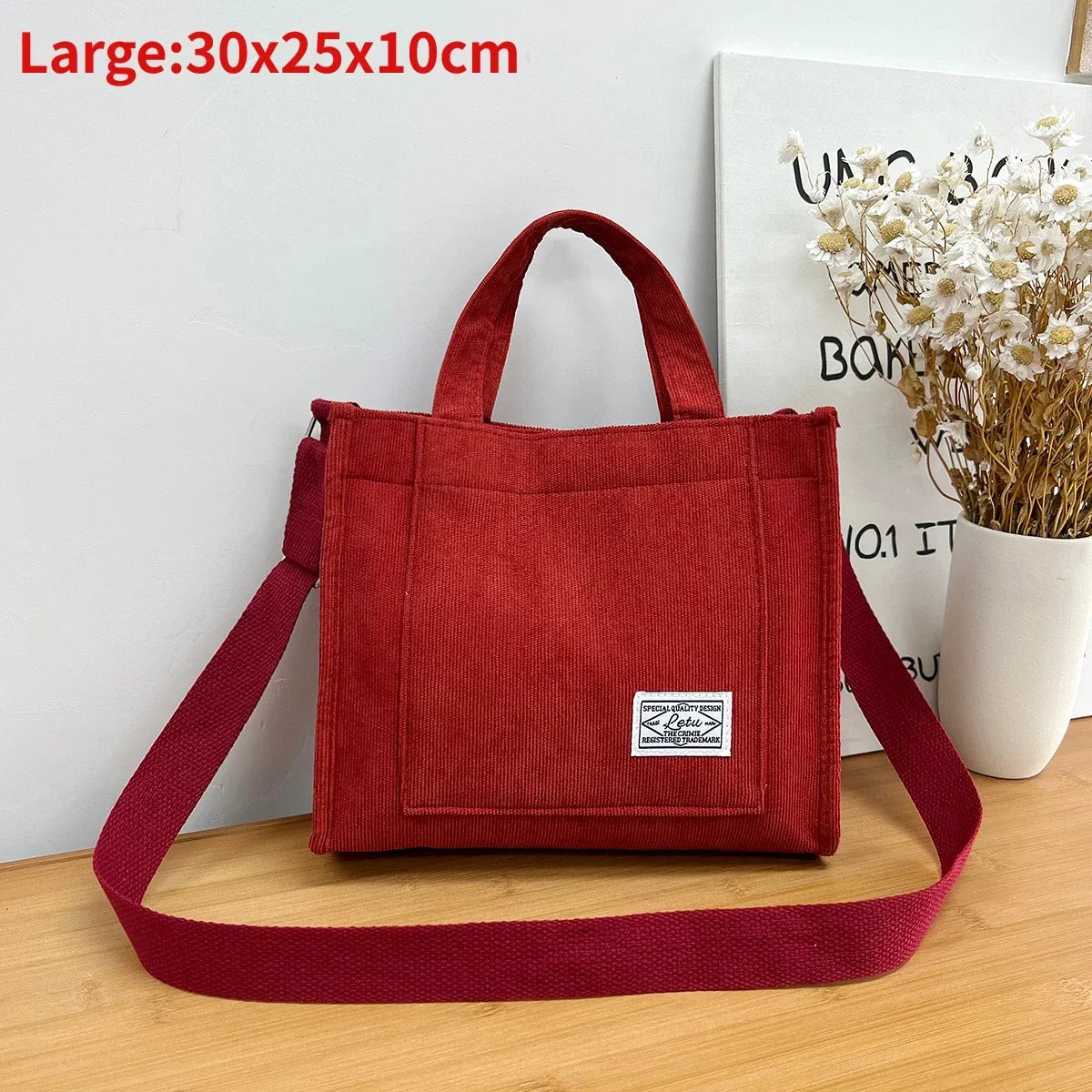 Retro-Tragetasche aus Canvas für Damen – Lässige Umhängetasche in kleinen und großen Größen erhältlich