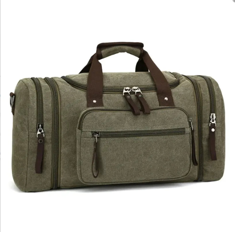 Men's Canvas Travel Duffel Bag – Large, Lightweight, Multifunctional Shoulder & Hand Luggage
