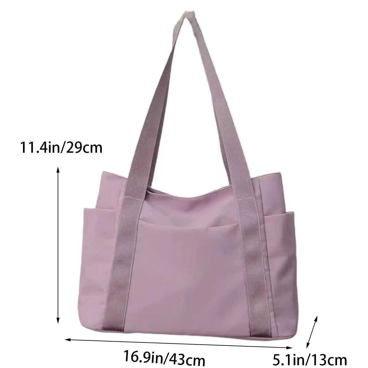 Large Nylon Tote Bag – Stylish College Shoulder Bag for Work, Commuting & Daily Carry