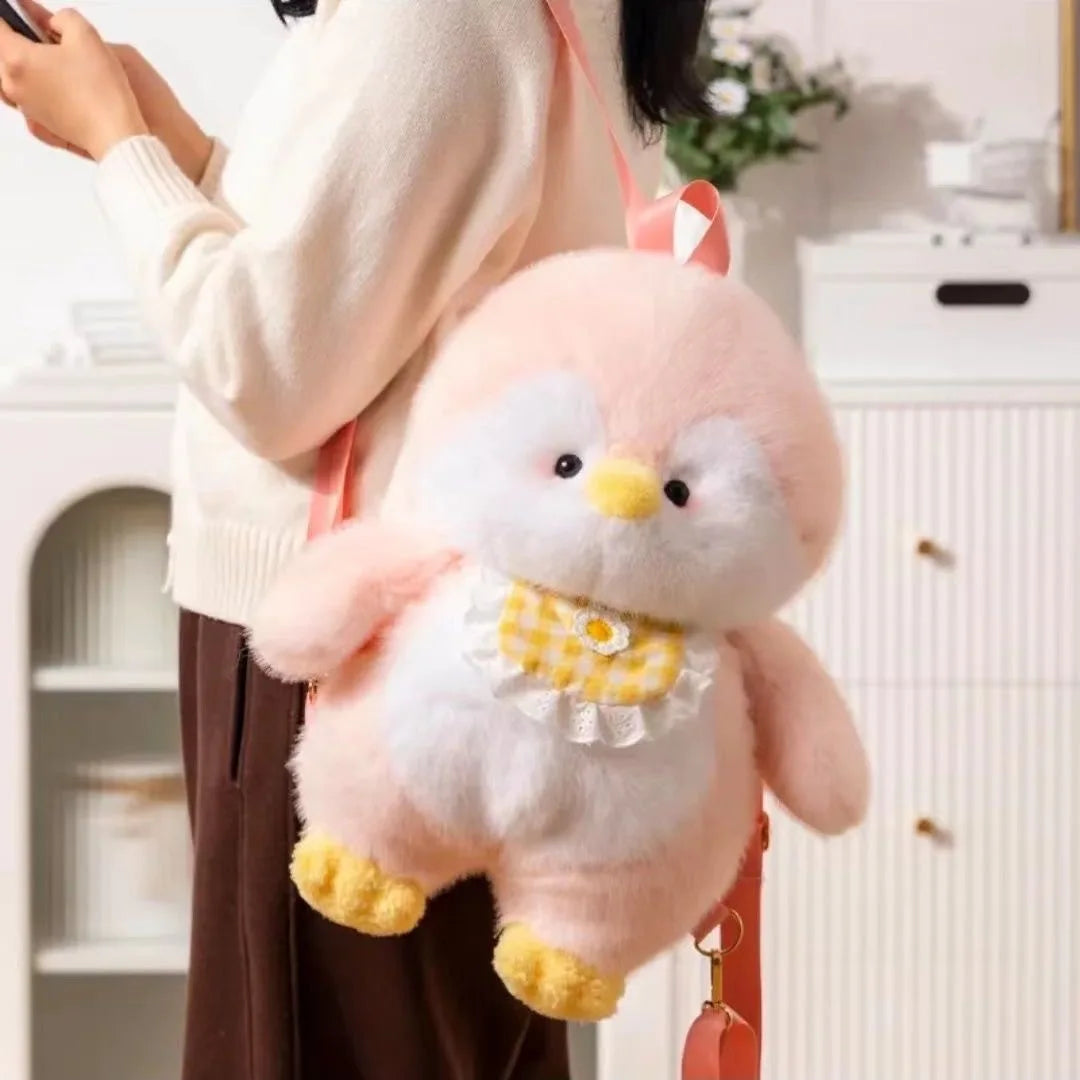 Kawaii Penguin Plush Animal Backpack – Cute Cartoon Shoulder Bag for Girls & Women, Trendy Fashion Rucksack Knapsack