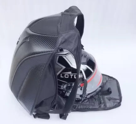 Wasserdichter Motorradrucksack aus Kohlefaser – Helmaufbewahrungstasche für Motocross, Rennen und Reisen (Sacoche Moto)