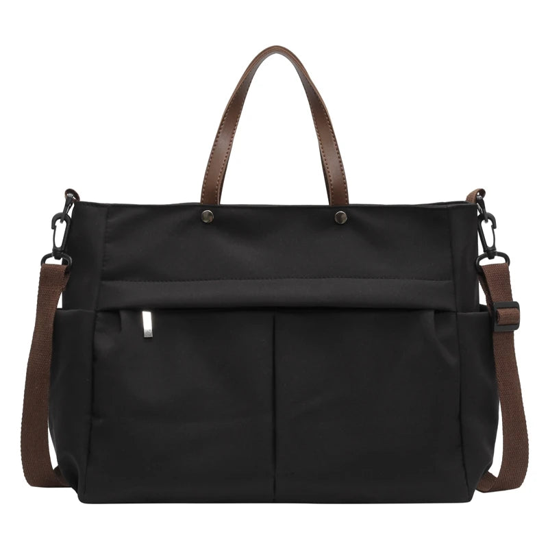 Stylish Nylon Tote Bag for Women – A4 Laptop Shoulder Bag, Designer Briefcase for Students & Commuters"