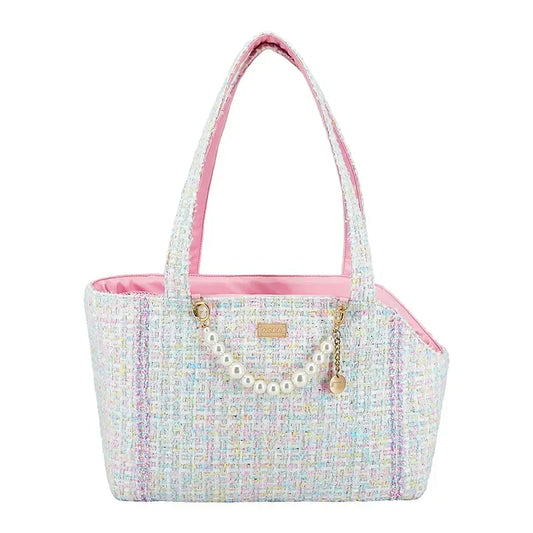 Luxury Plaid Small Dog Carrier Shoulder Bag – Soft-Sided Travel Handbag for Cats & Puppies