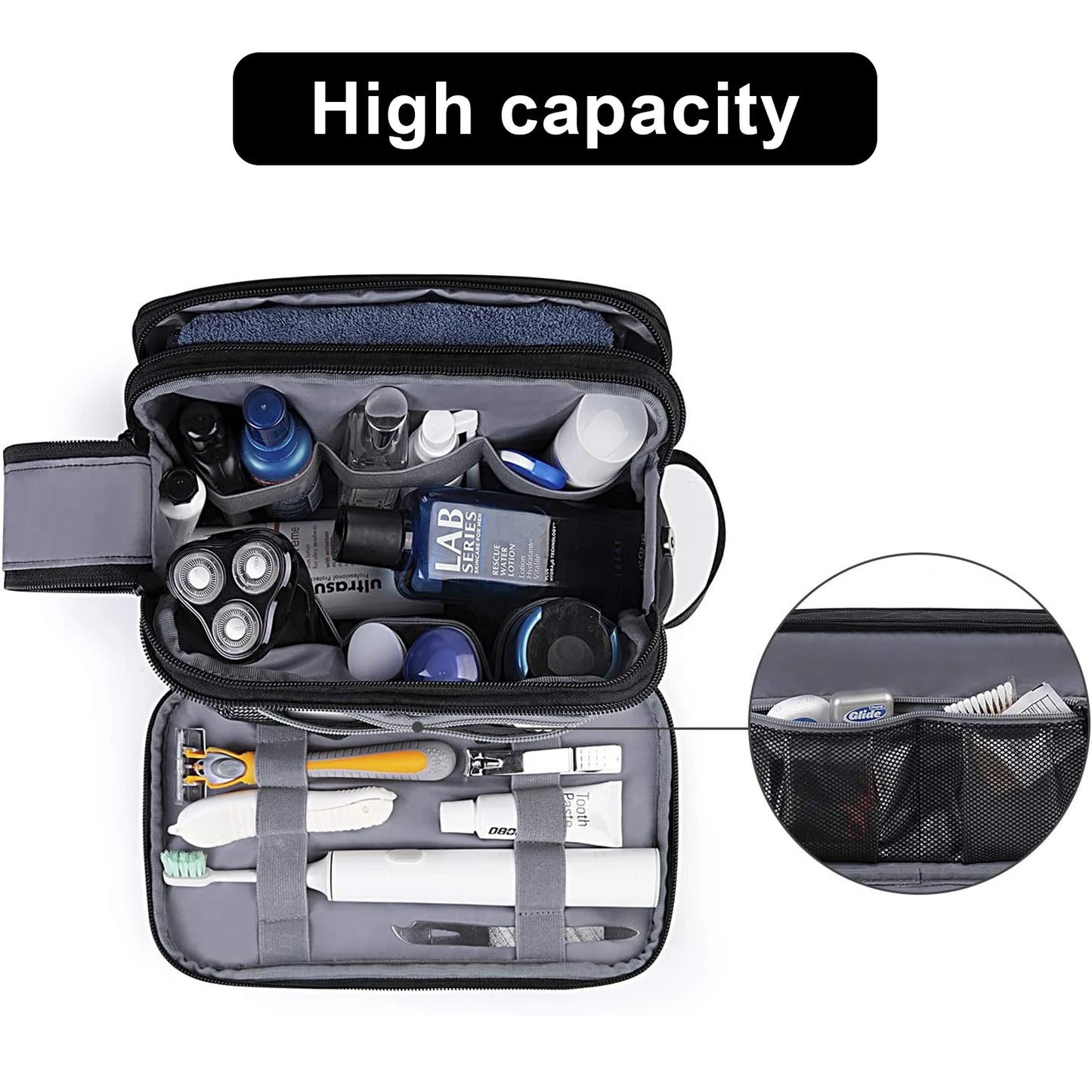 Men’s Toiletry Bag – Water-Resistant Travel Dopp Kit & Shaving Organizer for Bathroom or Dorm Essentials