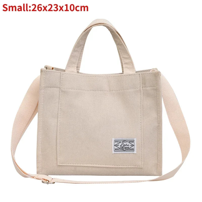 Retro-Tragetasche aus Canvas für Damen – Lässige Umhängetasche in kleinen und großen Größen erhältlich