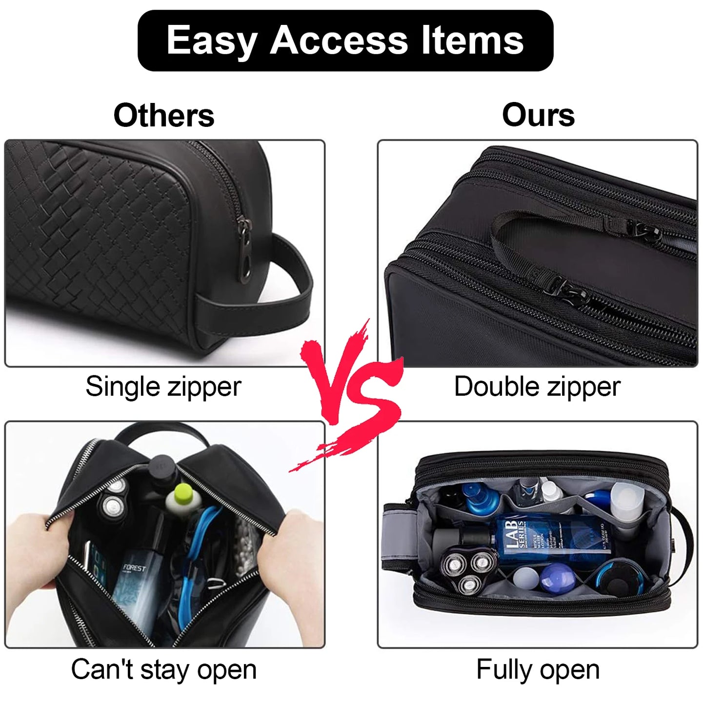 Men’s Toiletry Bag – Water-Resistant Travel Dopp Kit & Shaving Organizer for Bathroom or Dorm Essentials