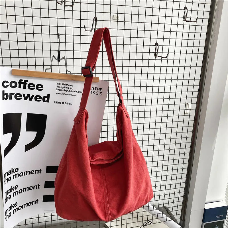Women's Shoulder Bag Large Canvas Cotton Crossbody for Women
