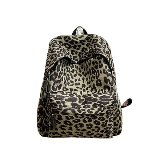 Modischer Rucksack für Damen mit Leopardenmuster – Stilvolle Tasche mit großem Fassungsvermögen für Reisen, Schule und den täglichen Gebrauch