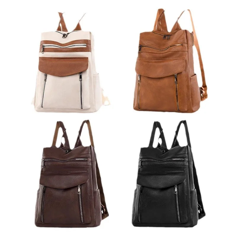 Stylish PU Leather Backpack for Women – Lightweight iPad Daypack for Work, Travel & Daily Use