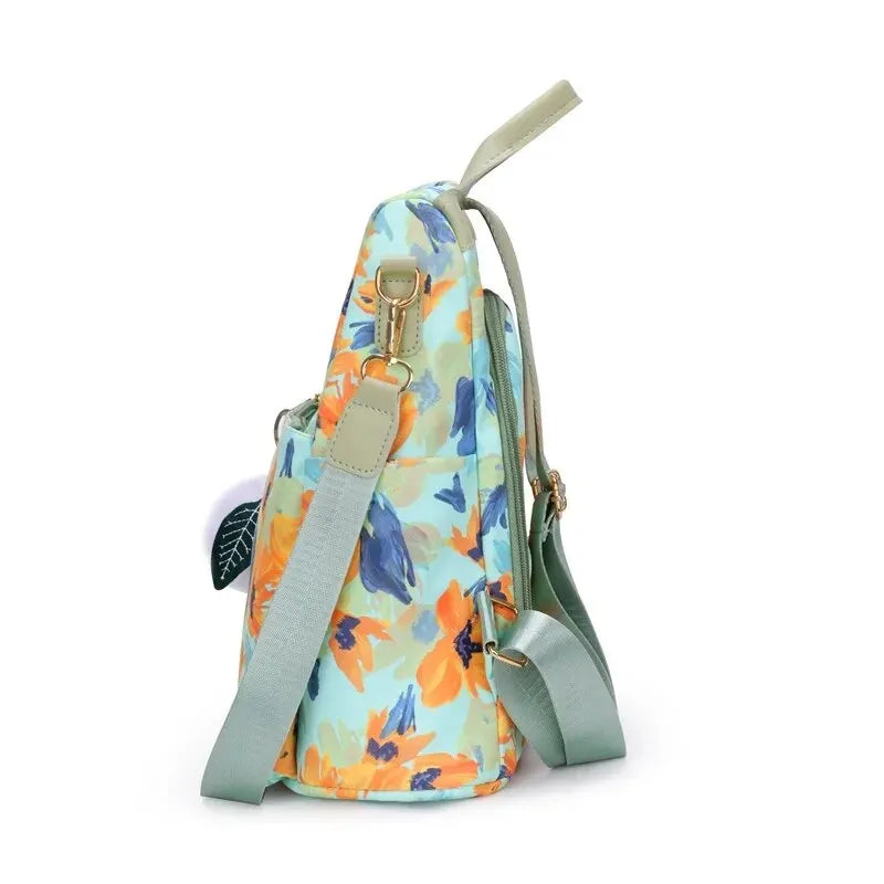 Stylish Floral Backpack – Lightweight, Large Capacity Bag with Textured Fabric for Women & Teens