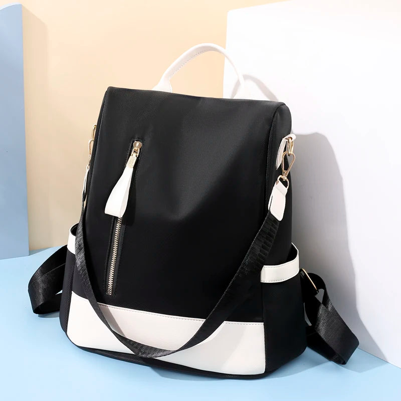 Stylish Women's Nylon Backpack – Lightweight Waterproof Shoulder Bag for Daily Use & Travel