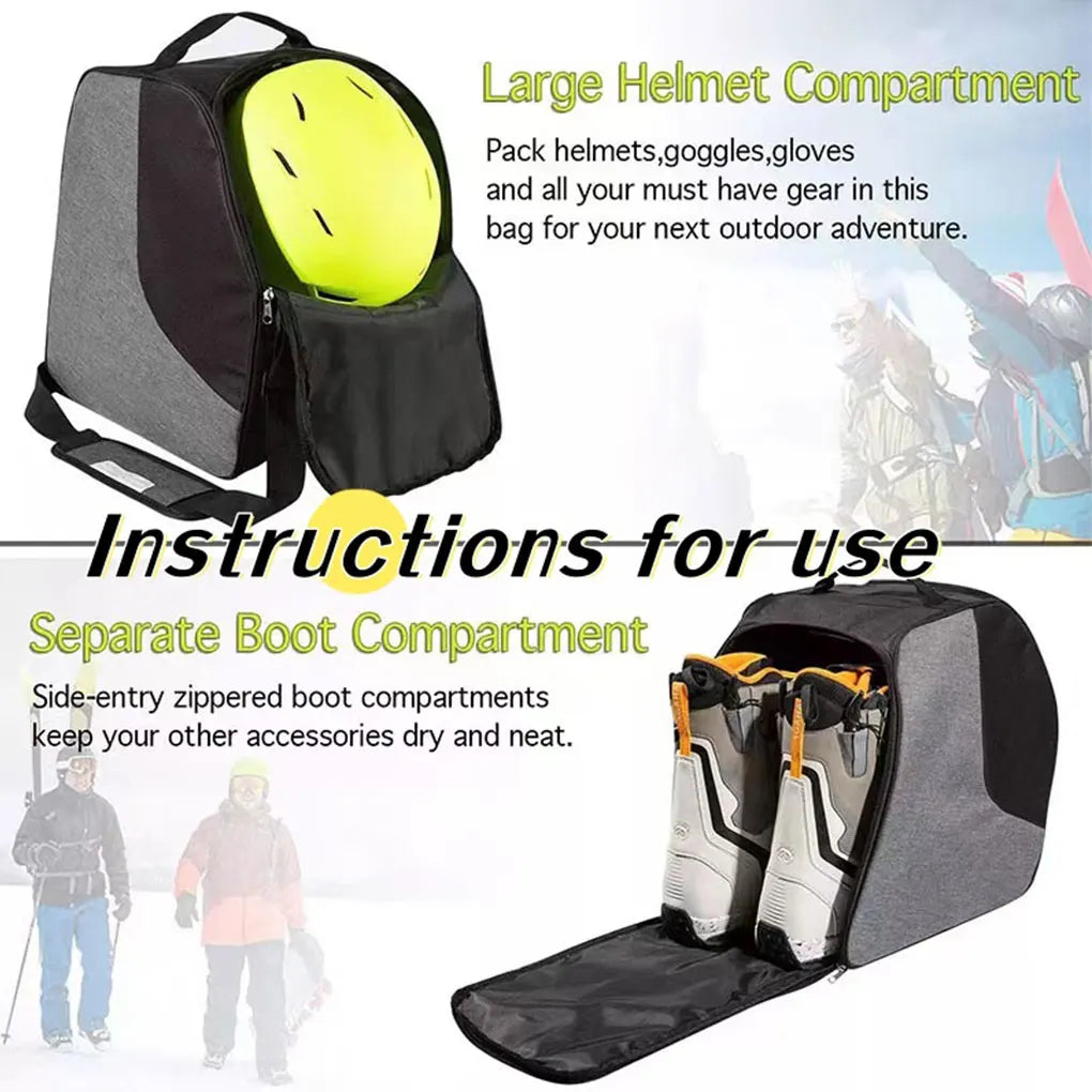 Waterproof Ski Boot Bag – Durable Snowboard & Ski Equipment Backpack for Winter Outdoor Gear and Shoes Storage