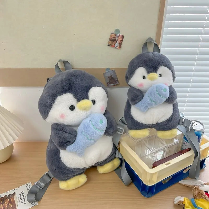 Kawaii Penguin Plush Animal Backpack – Cute Cartoon Shoulder Bag for Girls & Women, Trendy Fashion Rucksack Knapsack