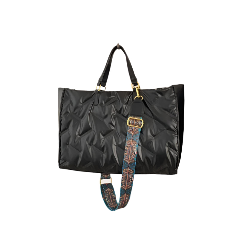 Luxury Quilted Nylon Tote Bag – Large Padded Designer Handbag for Women, Winter Shoulder & Crossbody Style