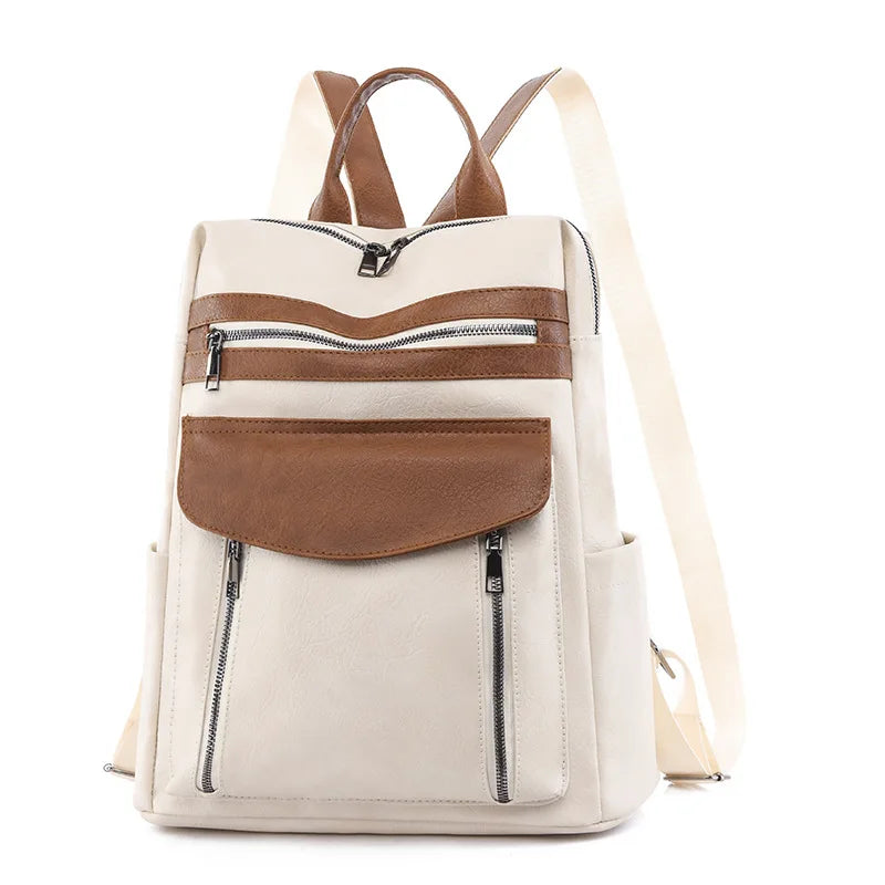 Stylish PU Leather Backpack for Women – Lightweight iPad Daypack for Work, Travel & Daily Use