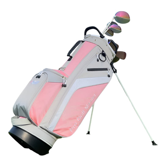 PGM Pink Damen Golftasche QB148 – Leichte 7-Wege-Trennwand-Standtasche mit Halterungsunterstützung