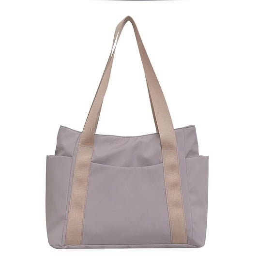 Large Nylon Tote Bag – Stylish College Shoulder Bag for Work, Commuting & Daily Carry