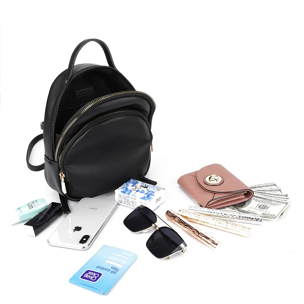 Miniature Backpack for Women – Cute PU Leather Travel Purse & Fashion Shoulder Bag