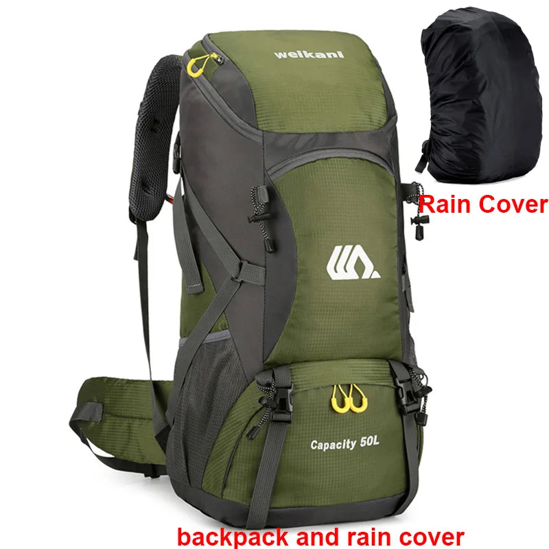 50L wasserdichter Wanderrucksack – Reise- und Campingrucksack mit großem Fassungsvermögen