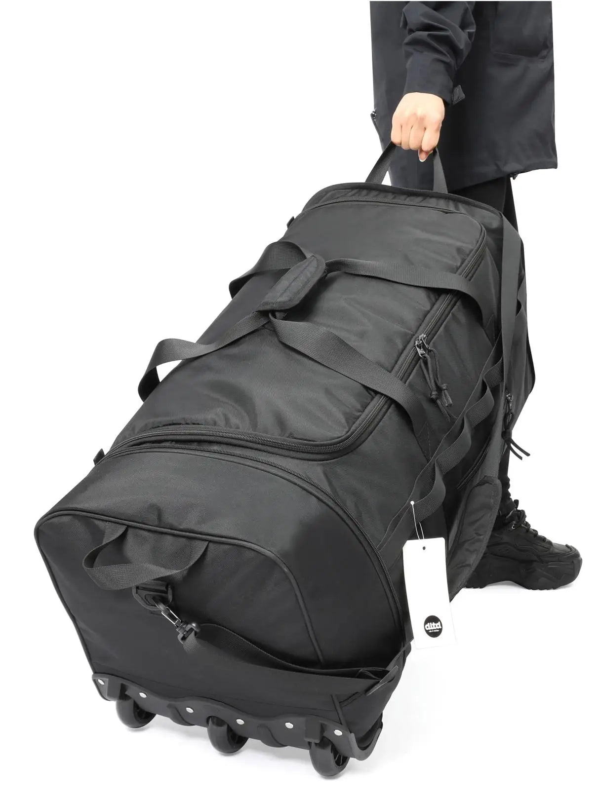 Reisetasche für Herren mit großem Fassungsvermögen – Strapazierfähige Reisetasche aus Oxford-Stoff mit Trolley-Fach | Robust, geräumig und rollbereit
