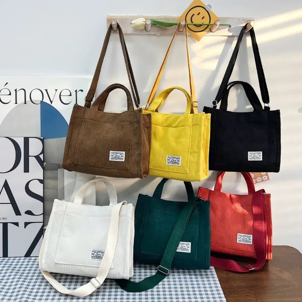 Retro-Tragetasche aus Canvas für Damen – Lässige Umhängetasche in kleinen und großen Größen erhältlich