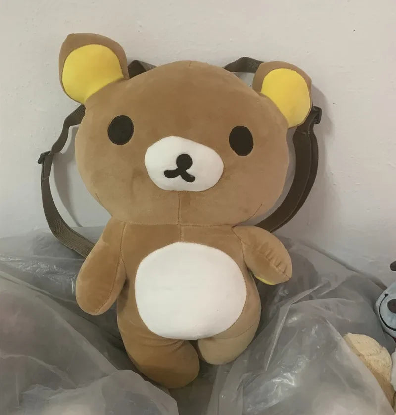 Rilakkuma Plush Backpack – Cute Kawaii Anime Bear Bag for Women, Girls & Kids