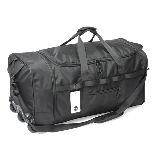Reisetasche für Herren mit großem Fassungsvermögen – Strapazierfähige Reisetasche aus Oxford-Stoff mit Trolley-Fach | Robust, geräumig und rollbereit