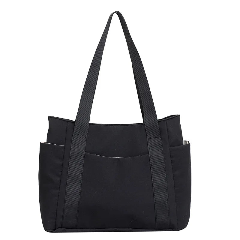 Large Nylon Tote Bag – Stylish College Shoulder Bag for Work, Commuting & Daily Carry