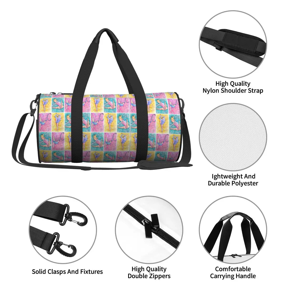 Girl Gymnastics Gym Bag Oxford Sports Bags Large Travel Design