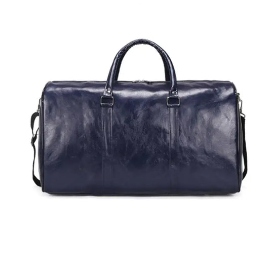 Independent Leather Travel Bag Large Duffle Handbag Shoulder Men Fashion Zipper