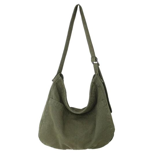 Women Casual Canvas Crossbody Bags Large Capacity Tote