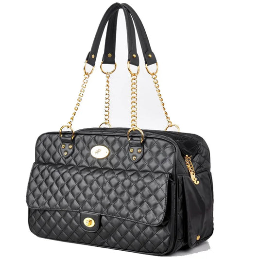 Luxury Leather Pet Carrier Bag – Designer Small Dog & Cat Travel Tote for Chihuahua, French Bulldog & Puppies