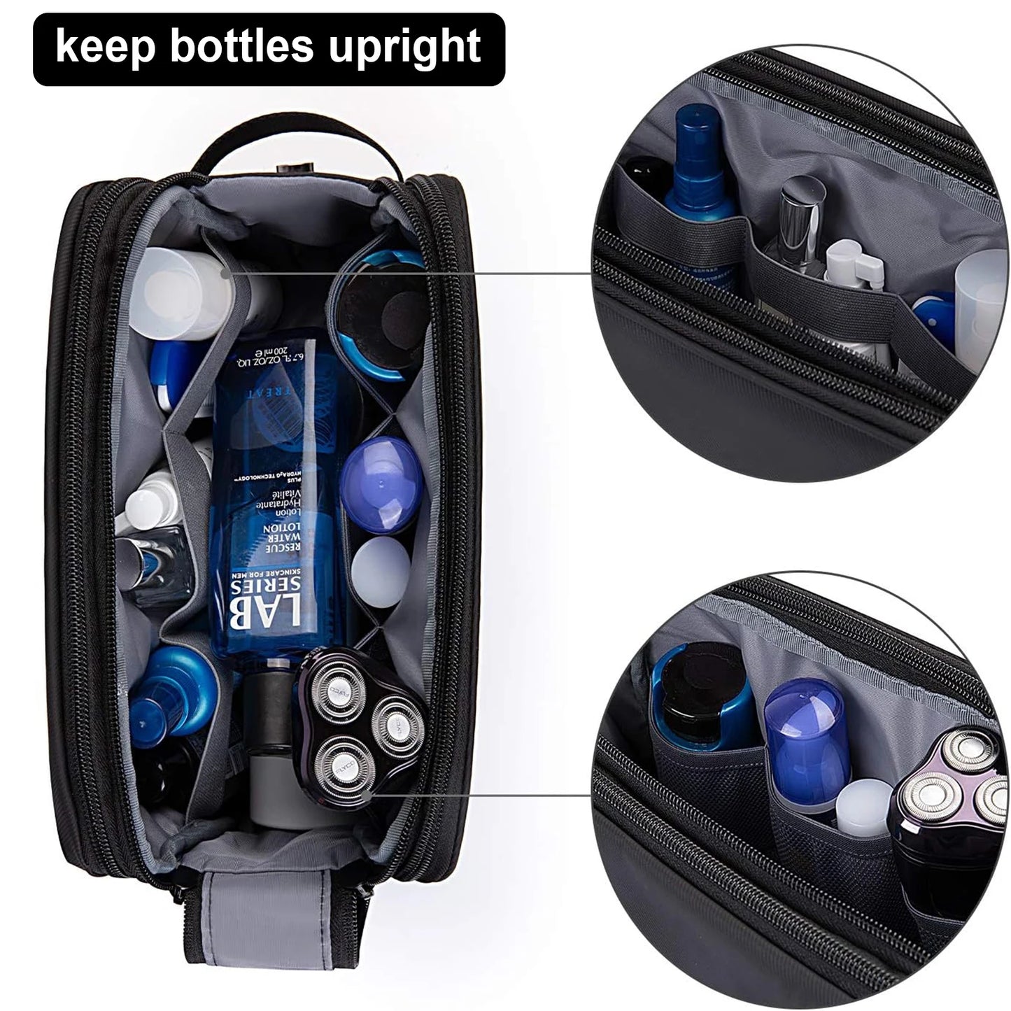 Men’s Toiletry Bag – Water-Resistant Travel Dopp Kit & Shaving Organizer for Bathroom or Dorm Essentials