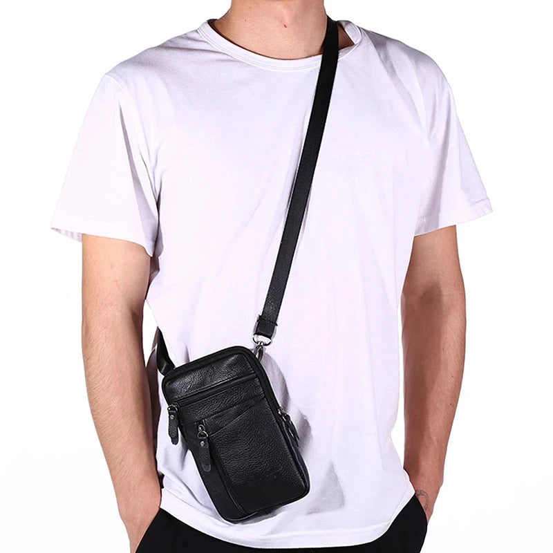 Kompakte Crossbody-Handytasche aus Leder – Schulter- und Gürteltasche für Herren-Essentials