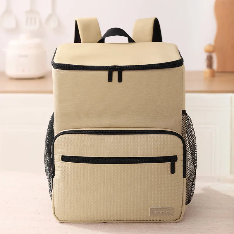 Isolierter Kühlrucksack – Wasserdichte Reisetasche mit großem Fassungsvermögen und PEVA-Futter, Oxford-Stoff, ideal für Bier, Eis und Outdoor