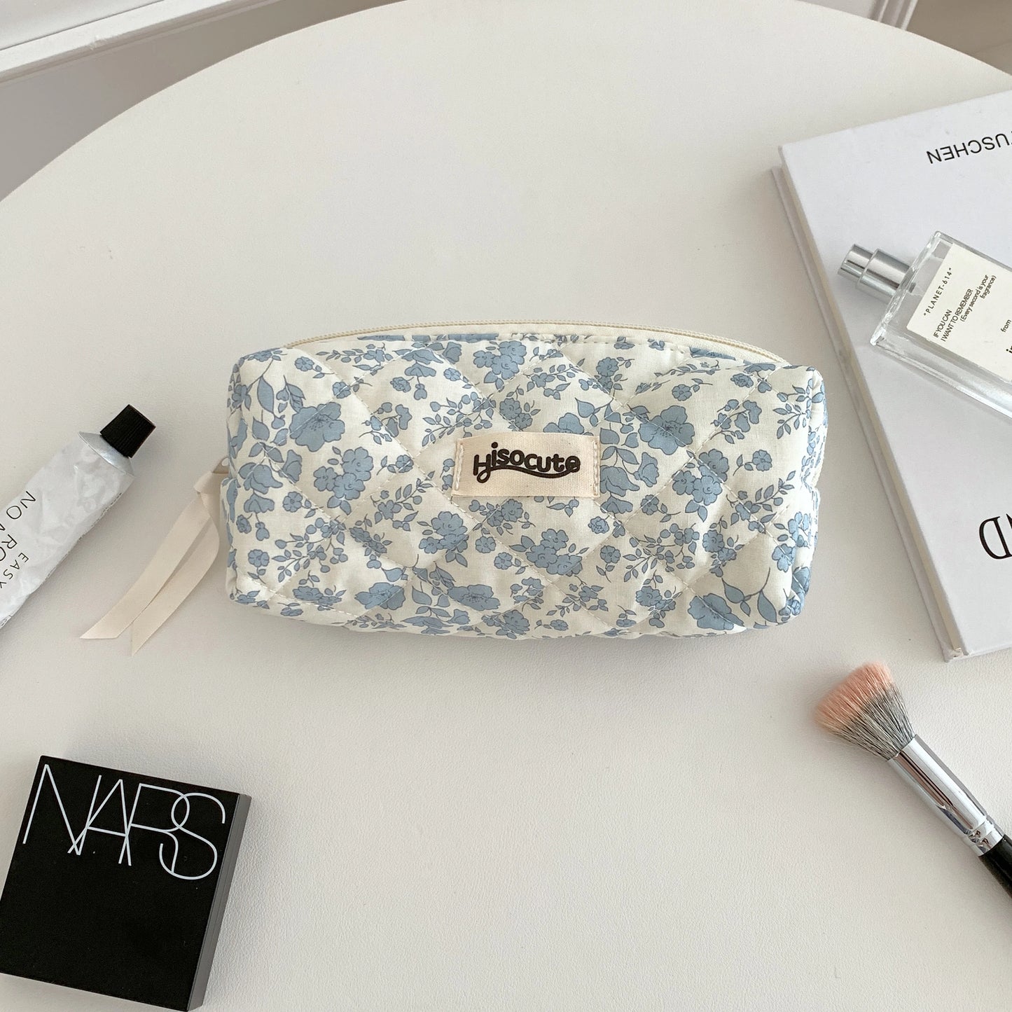 3-teiliges Kosmetiktaschen-Set aus Baumwolle mit Blumenmuster – Reise-Organizer-Taschen mit großem Fassungsvermögen für Damen