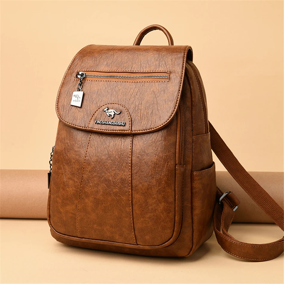 VANDERWAH Women’s Soft Leather Backpack – Stylish & Lightweight Fashion Bag for Daily Use in