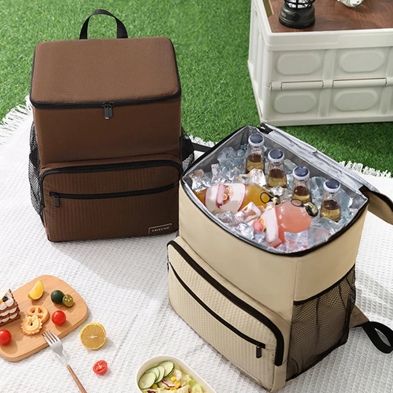 Isolierter Kühlrucksack – Wasserdichte Reisetasche mit großem Fassungsvermögen und PEVA-Futter, Oxford-Stoff, ideal für Bier, Eis und Outdoor