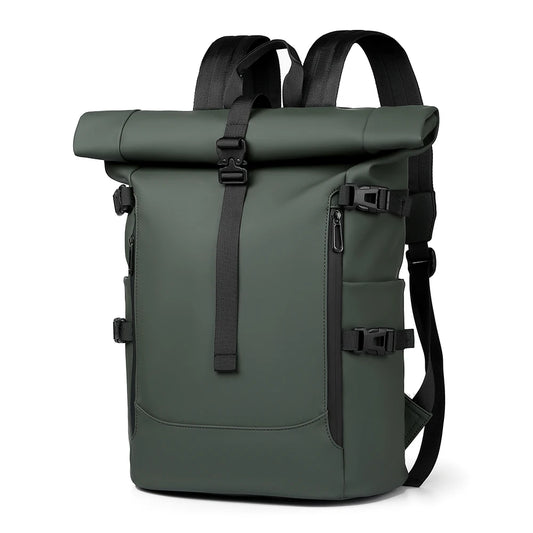 Durable Waterproof Roll Top Outdoor Backpack Hiking Travel Daily Use Air Cushion Belt