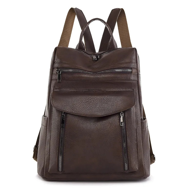 Stylish PU Leather Backpack for Women – Lightweight iPad Daypack for Work, Travel & Daily Use