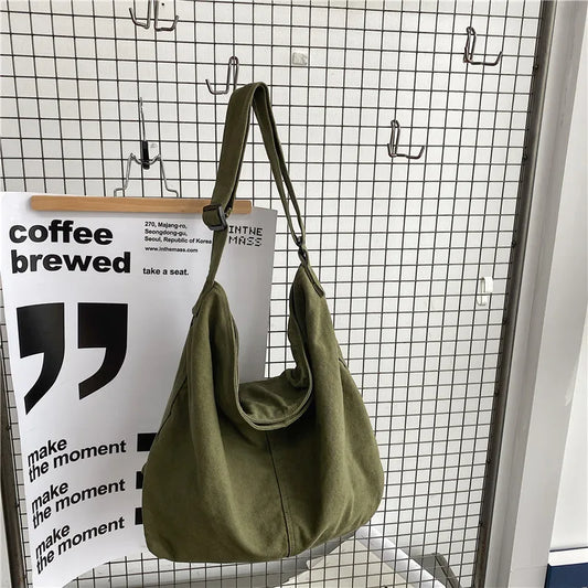 Women's Shoulder Bag Large Canvas Cotton Crossbody for Women