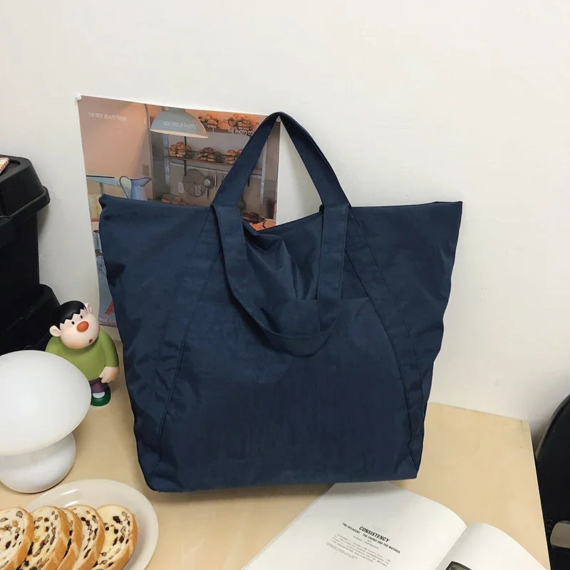 Oversized Waterproof Nylon Shoulder Bag for Women – Durable Large-Capacity Shopping Tote, 2024 Fashion Handbag
