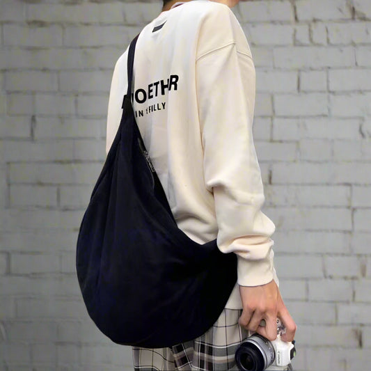 Retro Dumpling Shoulder Bag – Unisex Large-Capacity Crossbody Handbag for Autumn/Winter